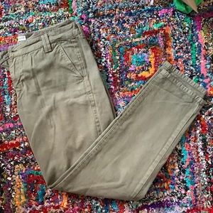 Madewell green, straight leg pant
